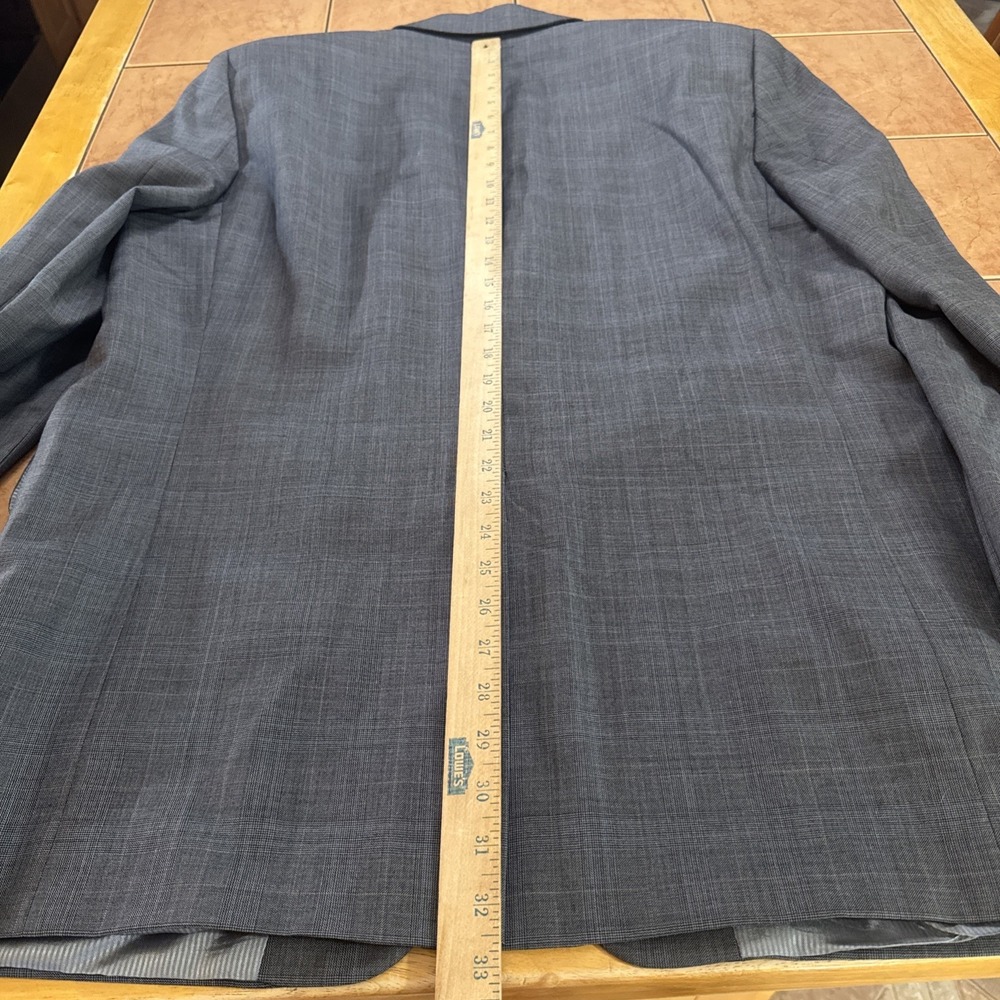 Jack Victor Suit Gray Plaid 44L Pants 38 x 32 Super 110s Wool Pinstripe 2 Piece - Picture 10 of 16
